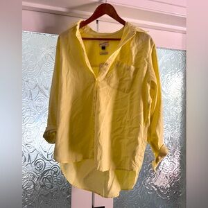 Asics Light Yellow Button-Up Shirt